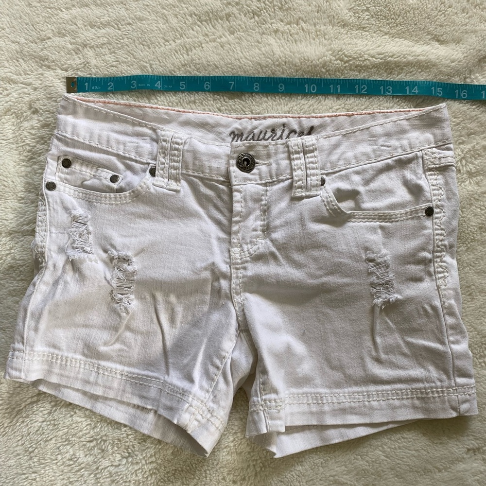 White denim shorts
